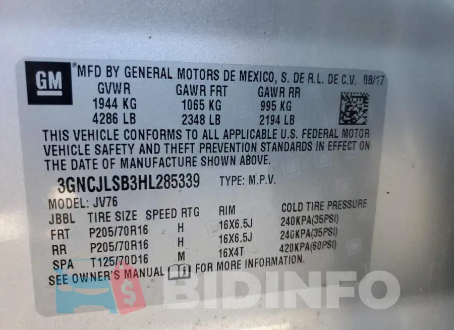 3GNCJLSB3HL285339 Photo# 12