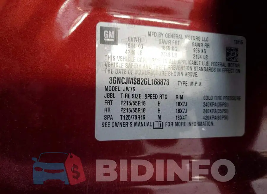 3GNCJMSB2GL168873 Photo# 10