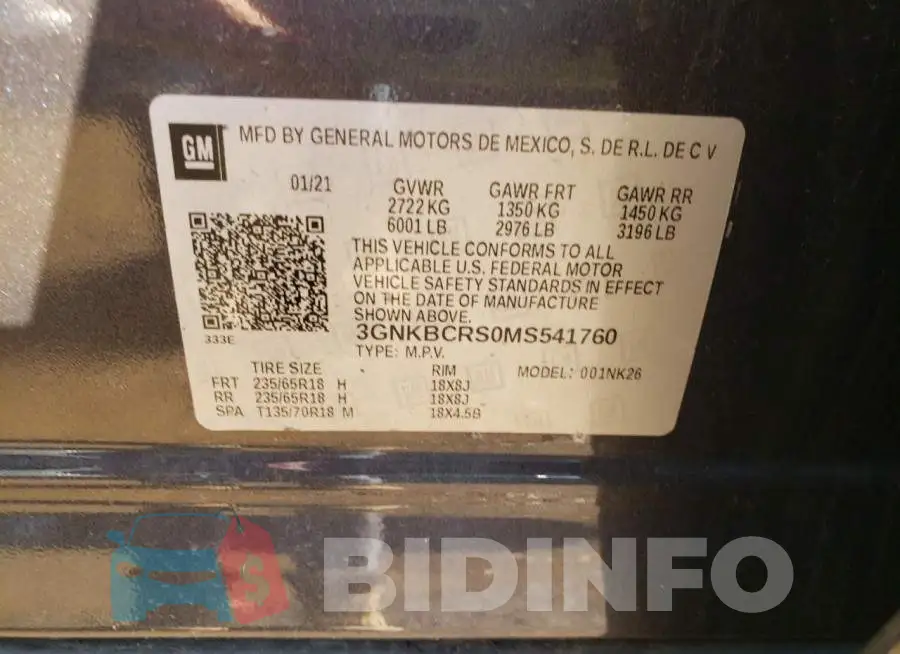 3GNKBCRS0MS541760 Photo# 10