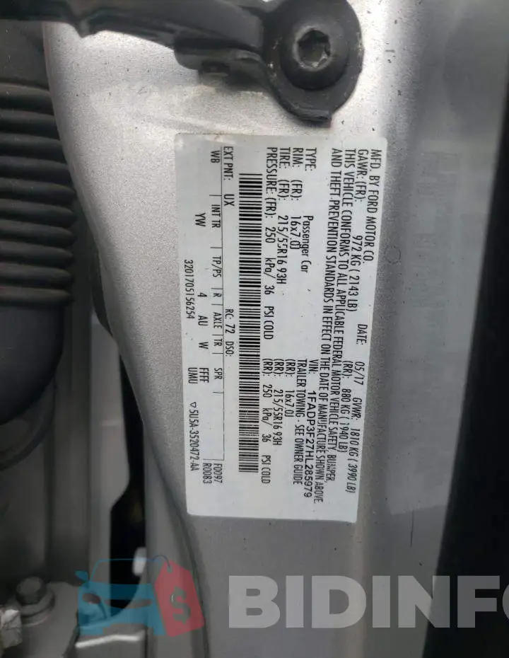 1FADP3F27HL285979 Photo# 12