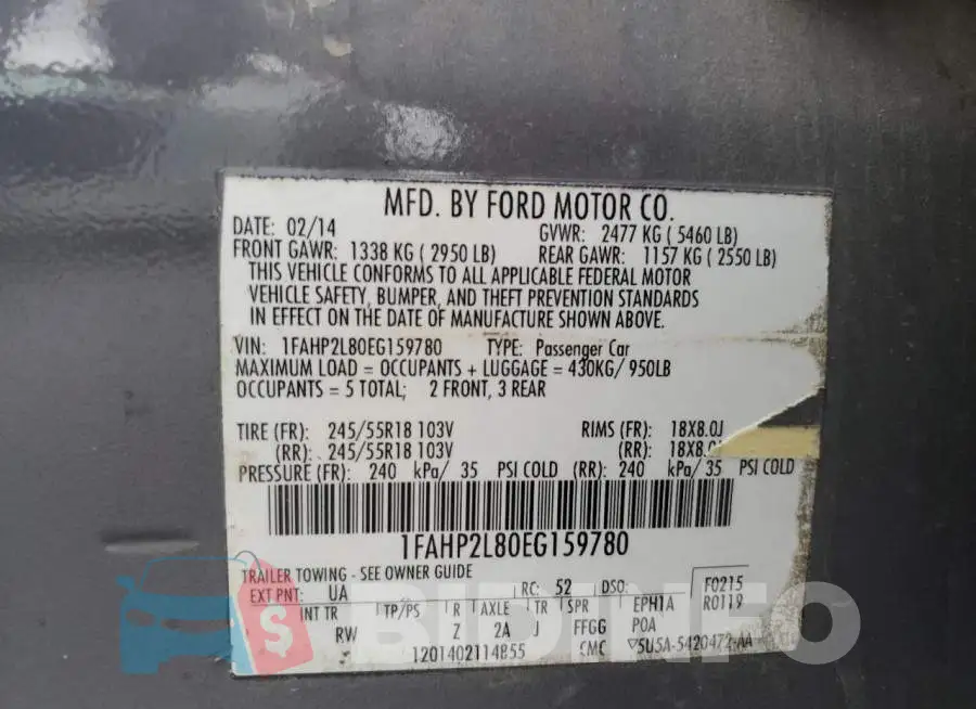 1FAHP2L80EG159780 Photo# 10