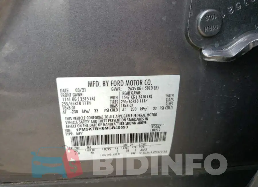 1FMSK7BH6MGB40593 Photo# 9