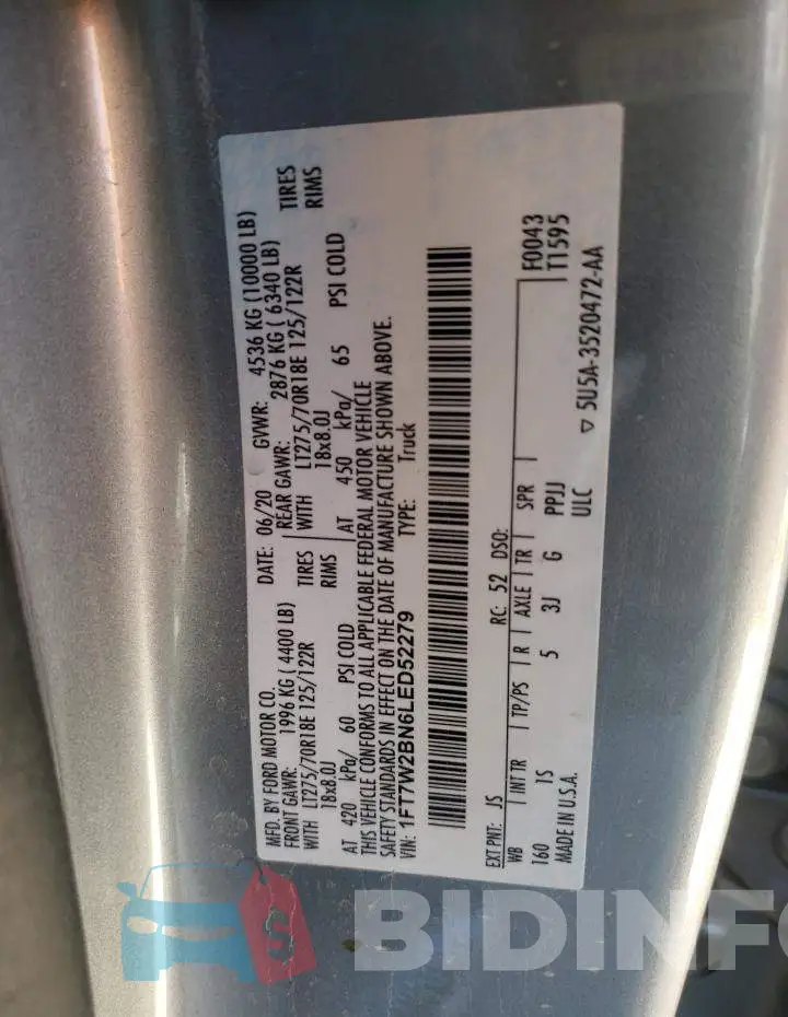 1FT7W2BN6LED52279 Photo# 10