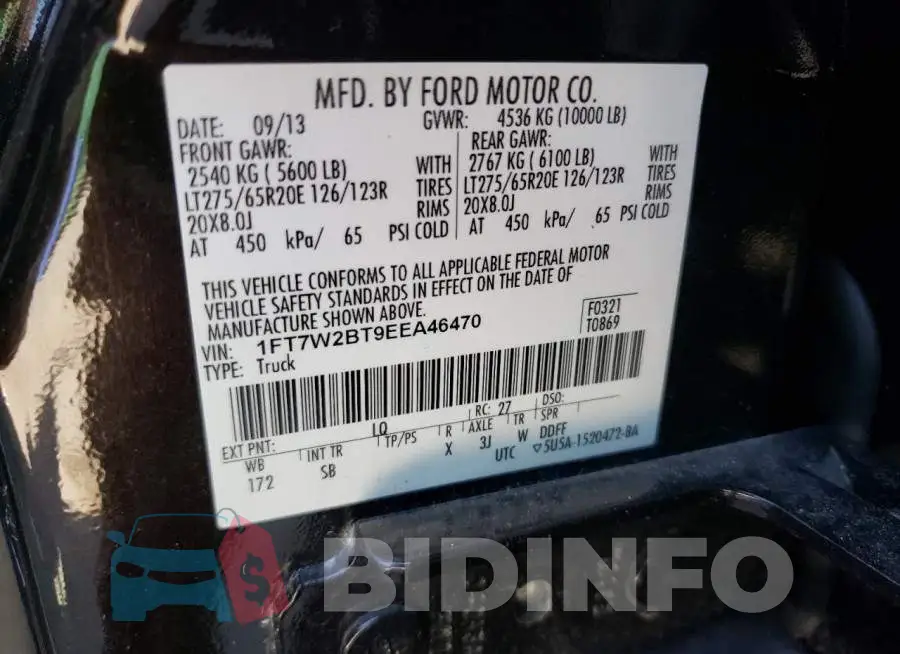 1FT7W2BT9EEA46470 Photo# 10