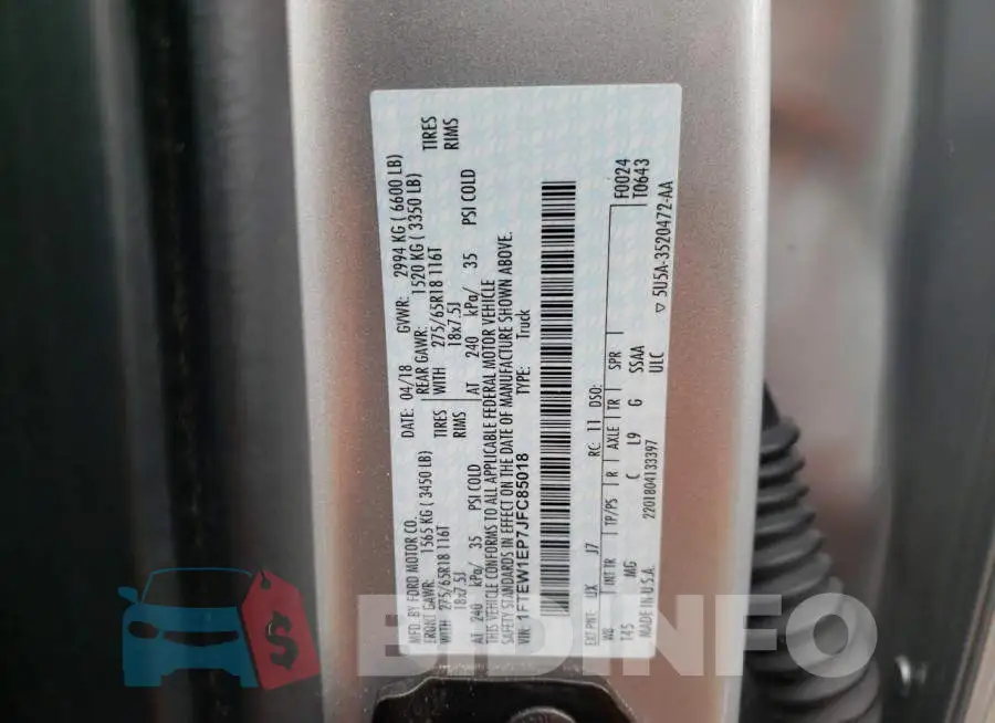 1FTEW1EP7JFC85018 Photo# 12
