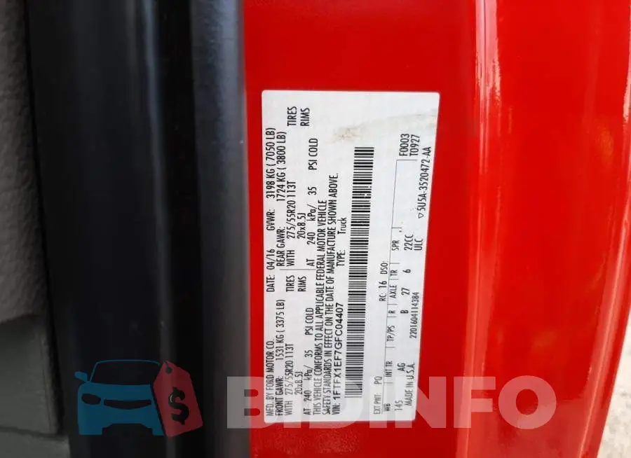 1FTFX1EF7GFC04407 Photo# 12