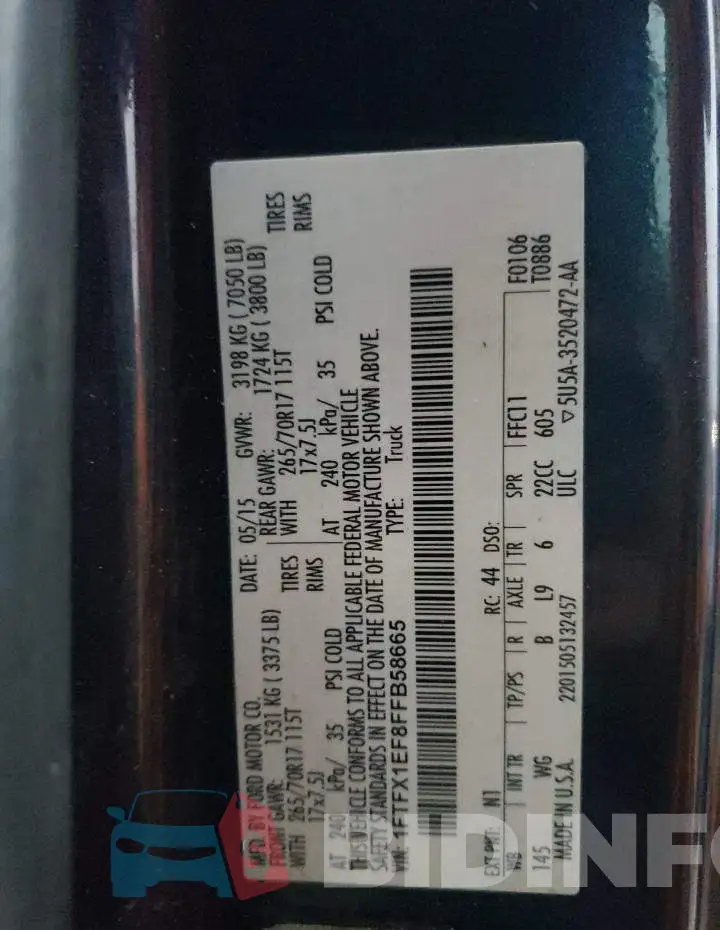 1FTFX1EF8FFB58665 Photo# 12