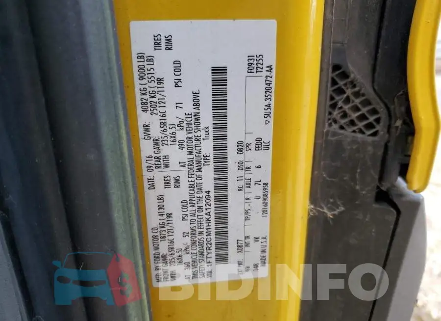1FTYR2CM1HKA12094 Photo# 12