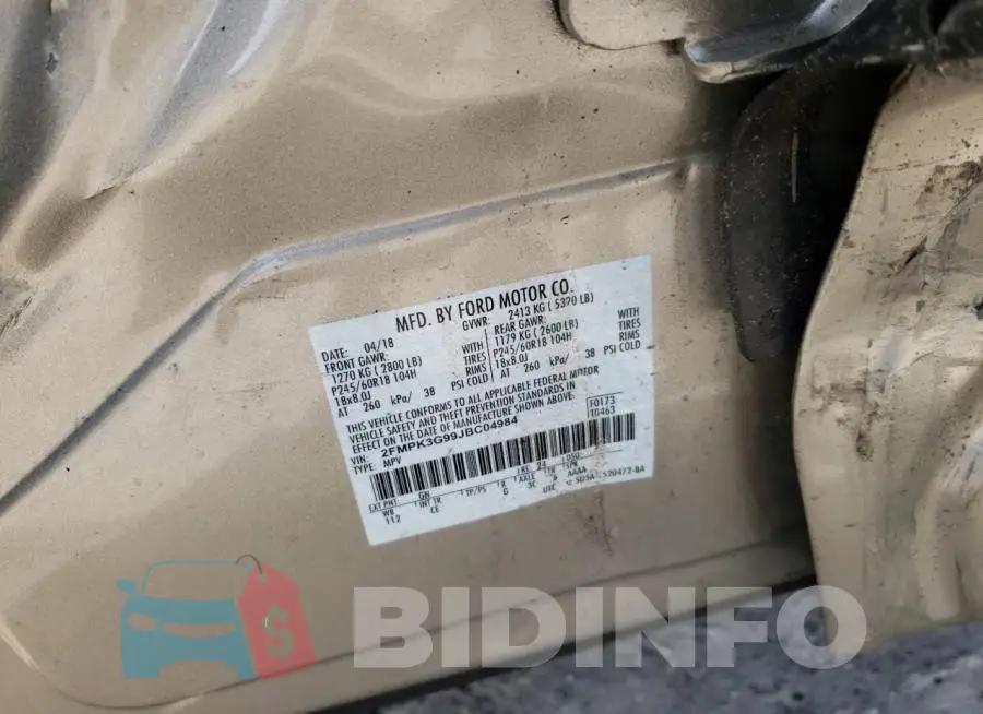 2FMPK3G99JBC04984 Photo# 14