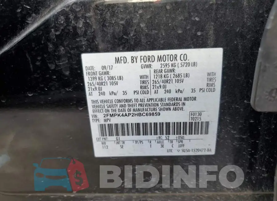 2FMPK4AP2HBC69859 Photo# 10