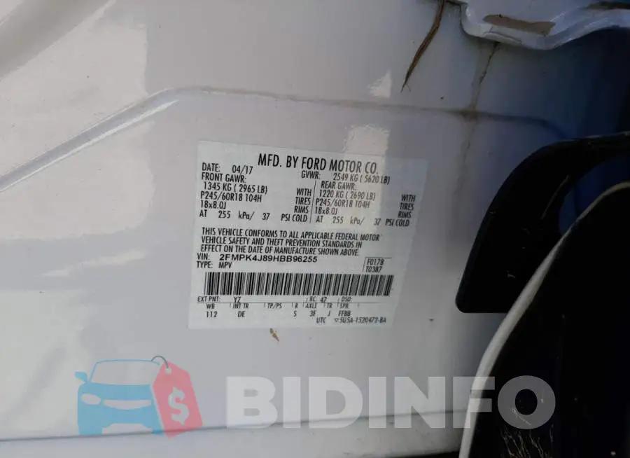 2FMPK4J89HBB96255 Photo# 10