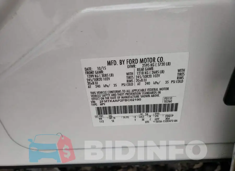 2FMTK4AP2FBC02190 Photo# 12