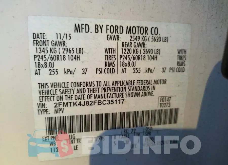 2FMTK4J82FBC35117 Photo# 13