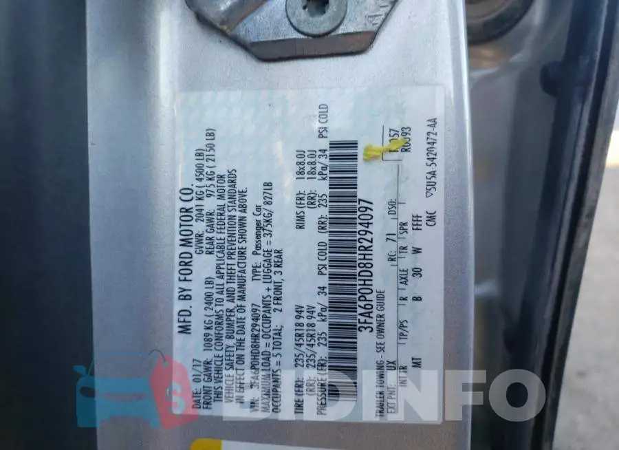 3FA6P0HD8HR294097 Photo# 12