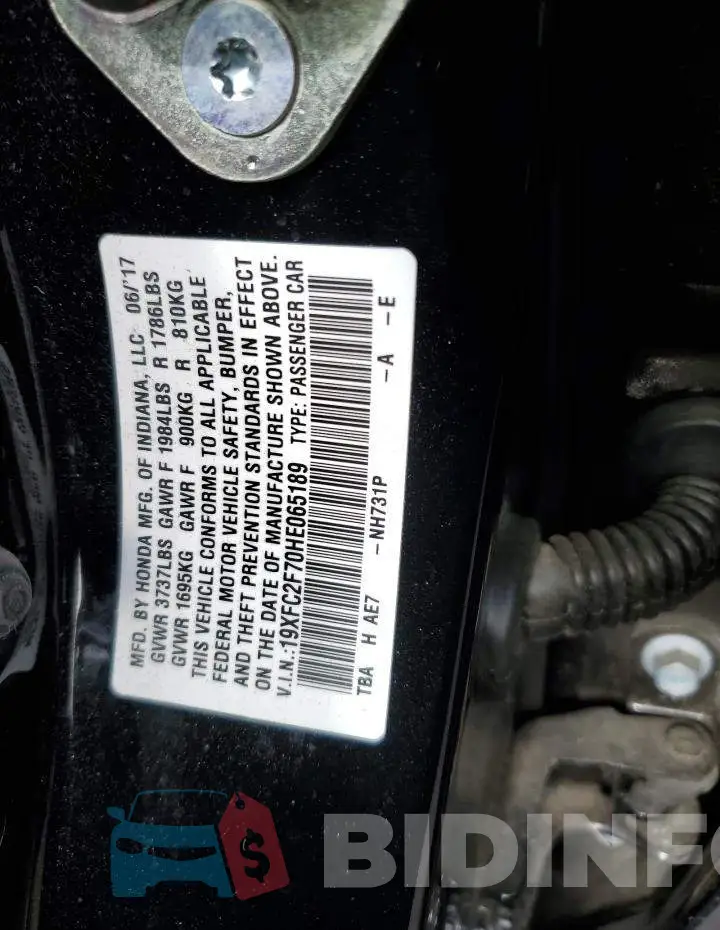 19XFC2F70HE065189 Photo# 12
