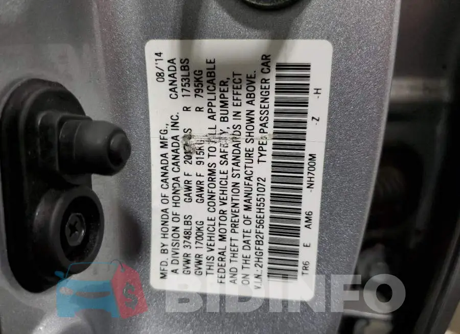 2HGFB2F56EH551072 Photo# 12