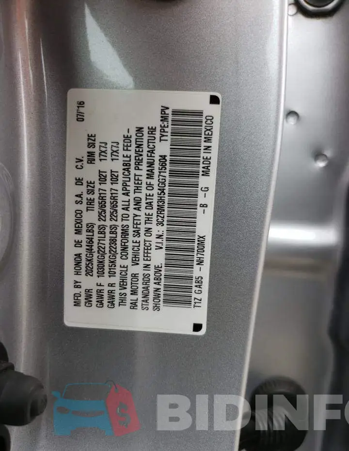 3CZRM3H54GG715604 Photo# 10