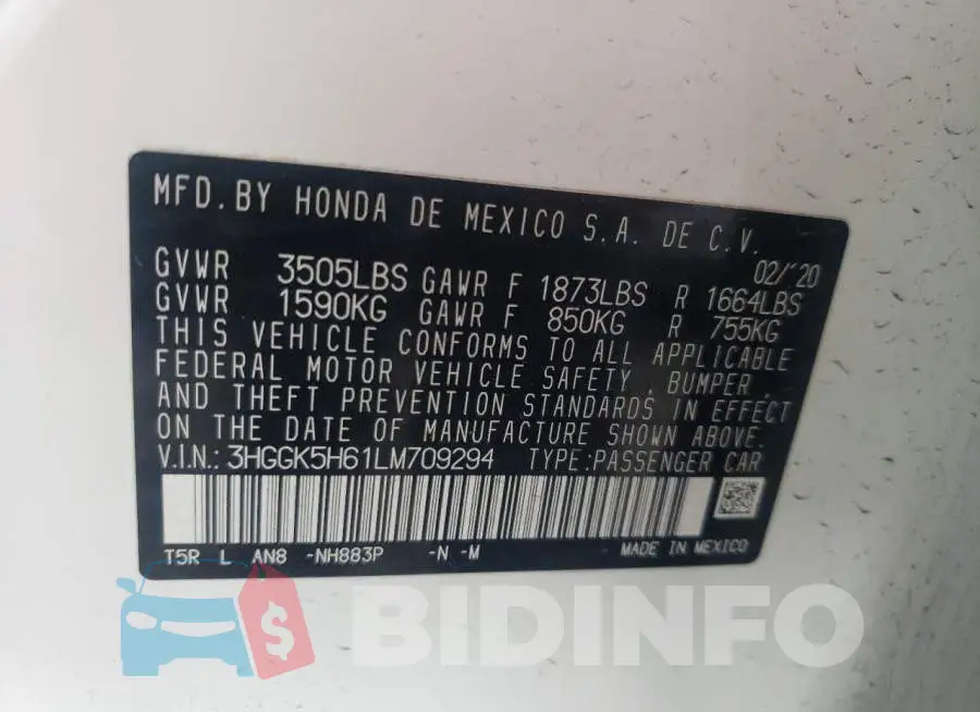 3HGGK5H61LM709294 Photo# 12