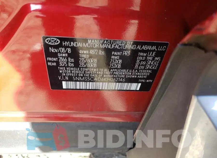 5NMS5CAD6KH062146 Photo# 10