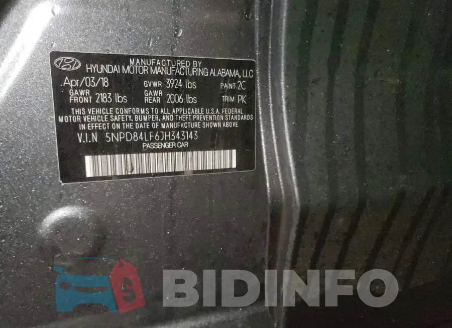 5NPD84LF6JH343143 Photo# 12