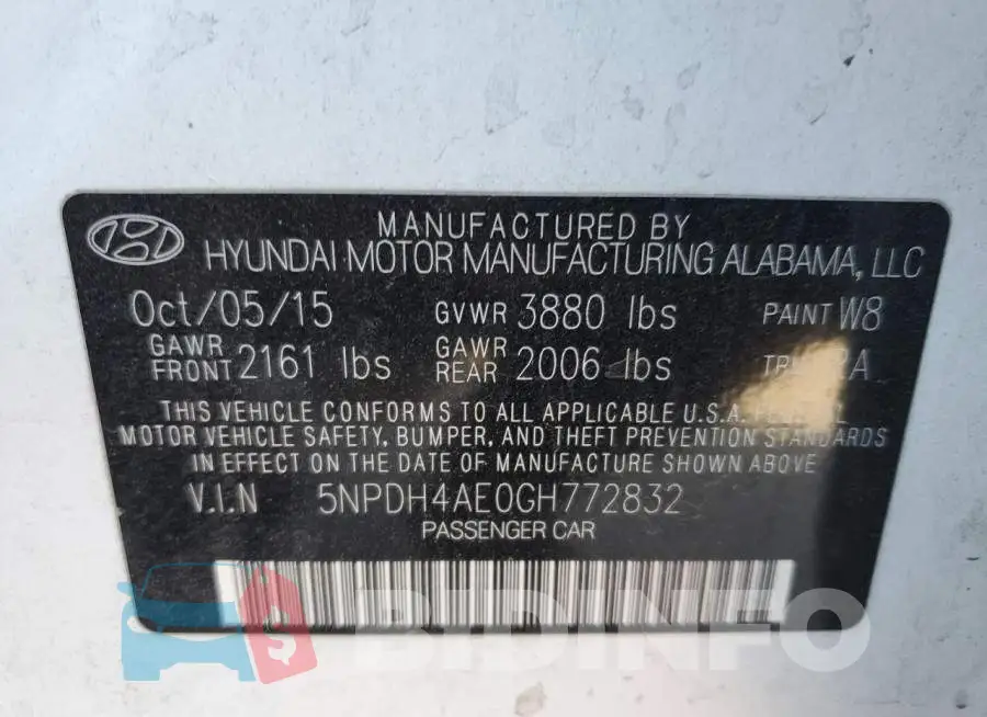 5NPDH4AE0GH772832 Photo# 13