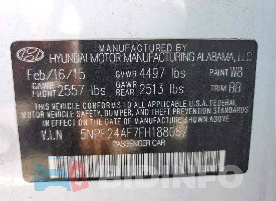 5NPE24AF7FH188067 Photo# 10