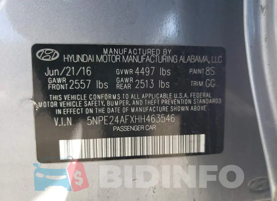 5NPE24AFXHH463546 Photo# 12