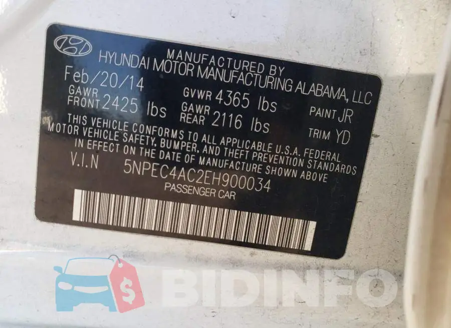 5NPEC4AC2EH900034 Photo# 12