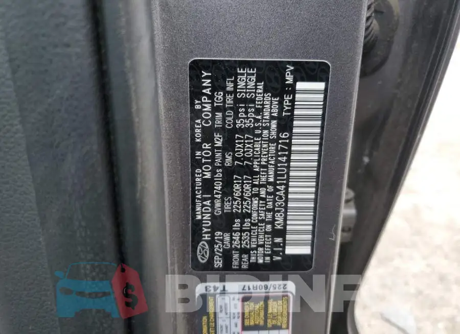 KM8J3CA41LU141716 Photo# 12