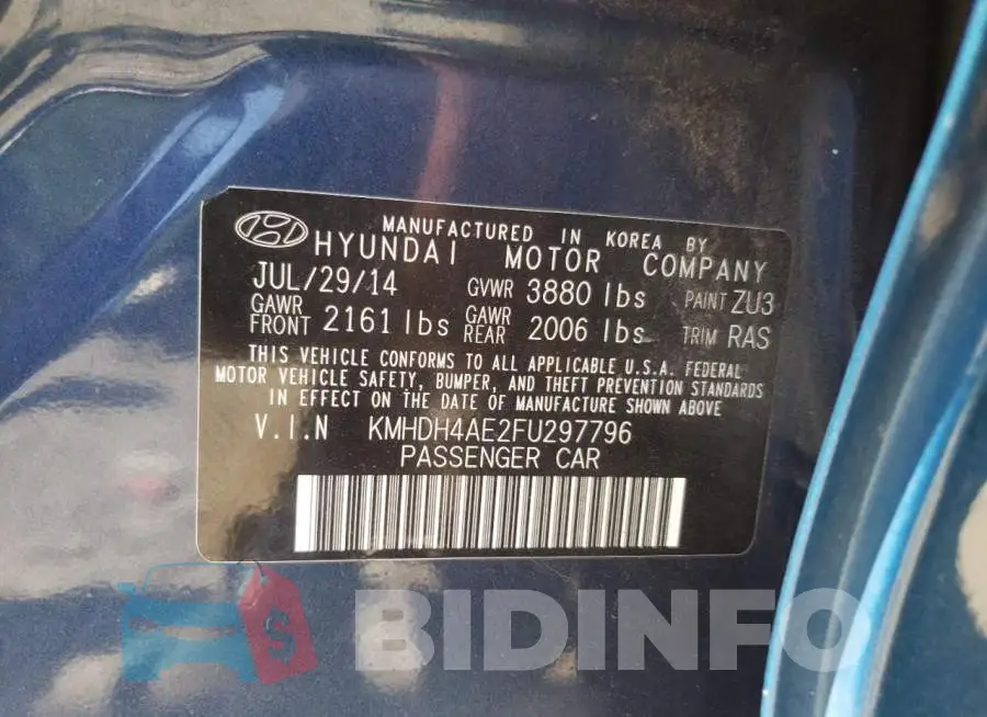 KMHDH4AE2FU297796 Photo# 10