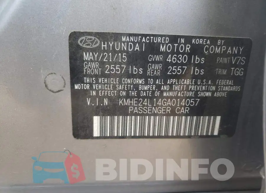 KMHE24L14GA014057 Photo# 12