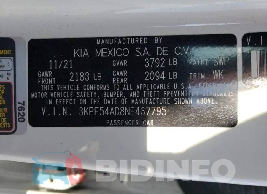 3KPF54AD8NE437795 Photo# 12