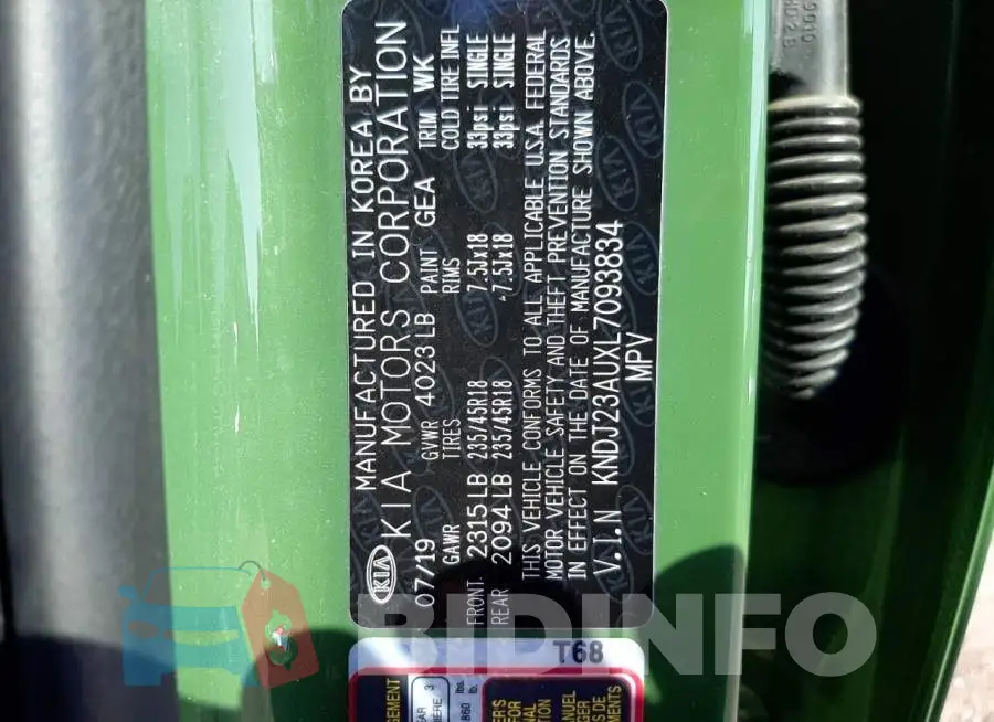 KNDJ23AUXL7093834 Photo# 10