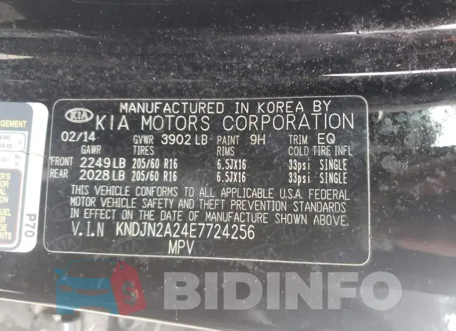 KNDJN2A24E7724256 Photo# 12