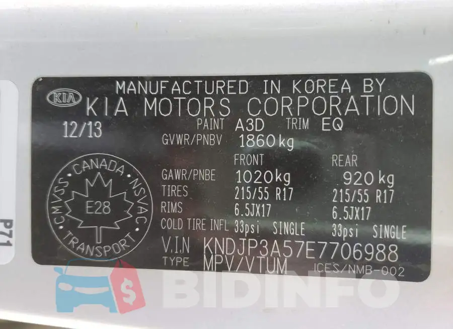 KNDJP3A57E7706988 Photo# 10