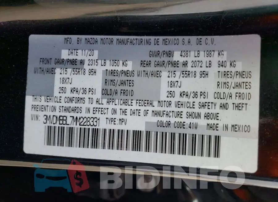 3MVDMBBL7MM228331 Photo# 13