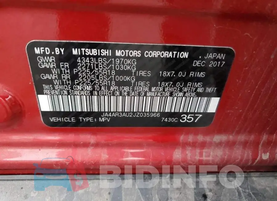 JA4AR3AU2JZ035966 Photo# 12