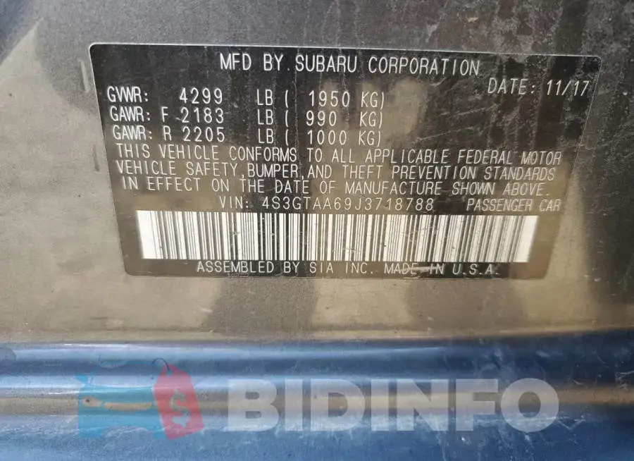 4S3GTAA69J3718788 Photo# 12