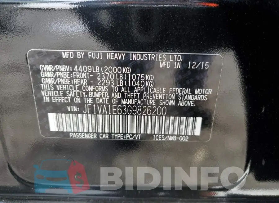 JF1VA1E63G9826200 Photo# 12