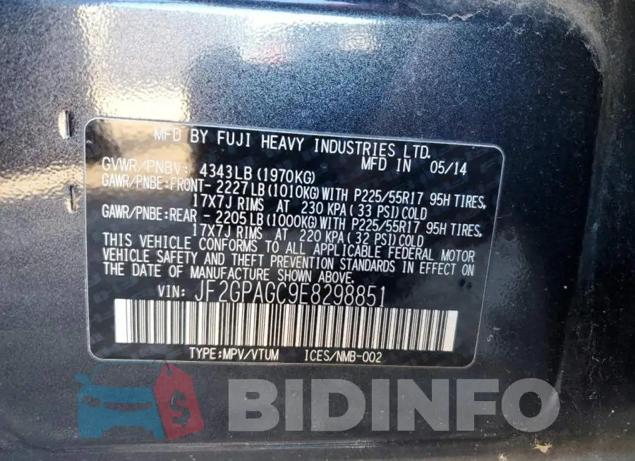 JF2GPAGC9E8298851 Photo# 13