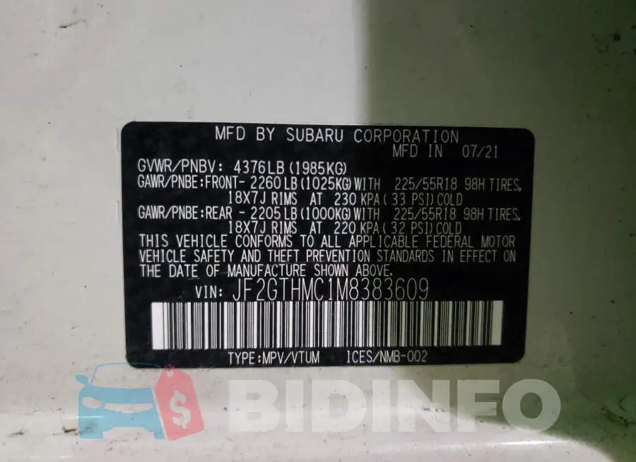 JF2GTHMC1M8383609 Photo# 13