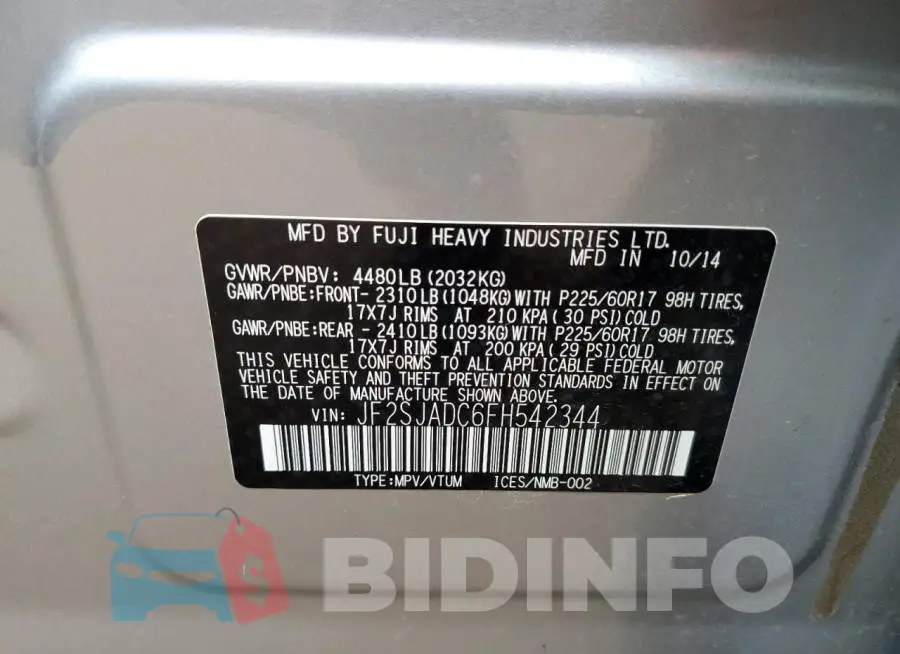 JF2SJADC6FH542344 Photo# 10