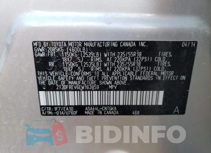 2T3DFREV6EW163859 Photo# 13