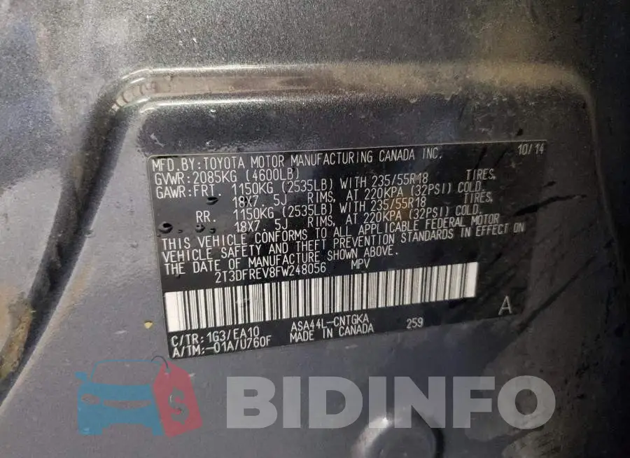 2T3DFREV8FW248056 Photo# 10