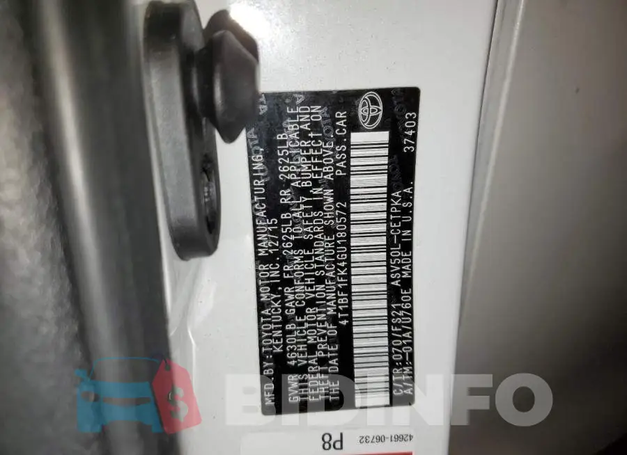 4T1BF1FK4GU180572 Photo# 10