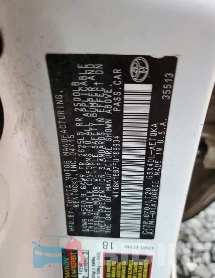 4T1BK1EB7FU169934 Photo# 12