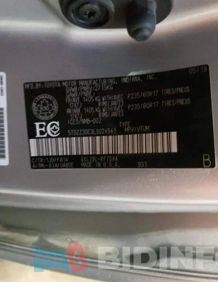 5TDZZ3DC3LS024541 Photo# 10