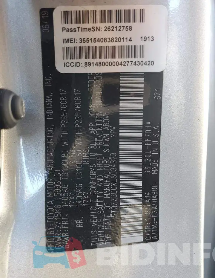 5TDZZ3DCXLS034323 Photo# 13