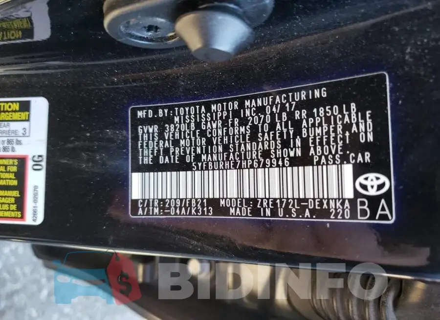 5YFBURHE7HP679946 Photo# 12