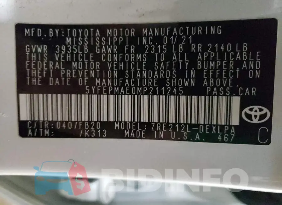 5YFEPMAE0MP211245 Photo# 13